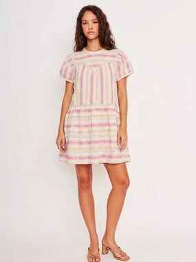 DRA Los Angeles Anthropologie Boho Cottagecore Mini Dress Size Medium Cotton